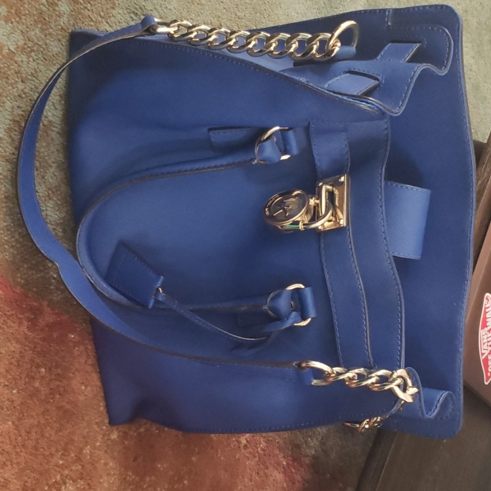 Blue Michael Kors Large Satchel
